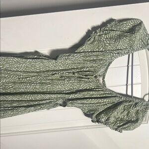 Jessica Simpson Green Pleated Backless Sundress